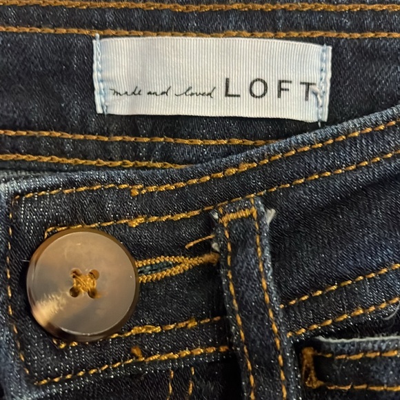 LOFT size 28 size 6 curvy high waist, wide leg Dark Blue - Picture 2 of 4